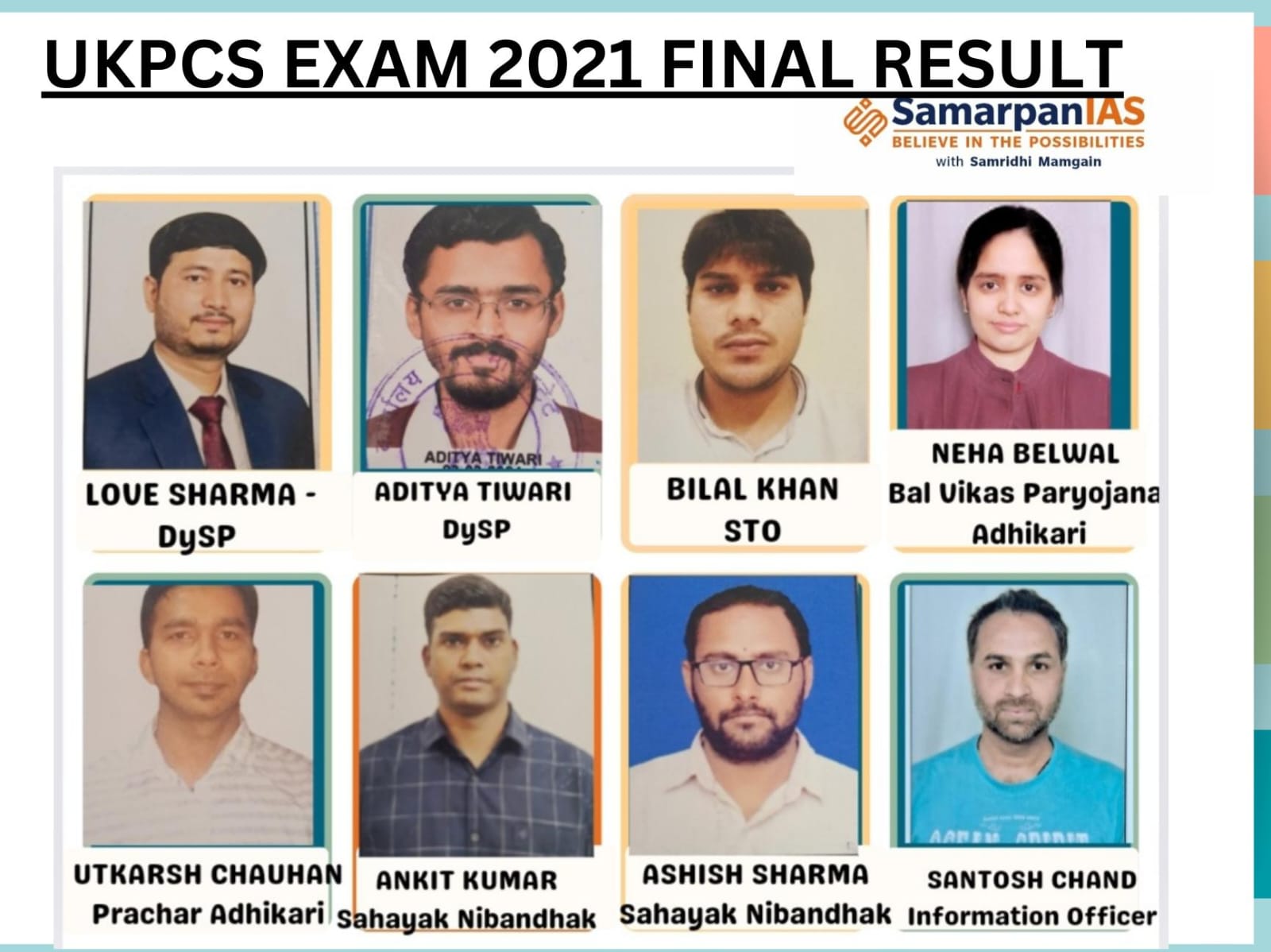 UK UPPER PCS 2021 EXAM TOPPERS